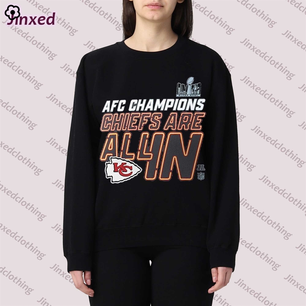 Official Kansas City Chiefs Nike 2023 Afc Champions Locker Room Trophy Collection T-shirt Sweatshirt 